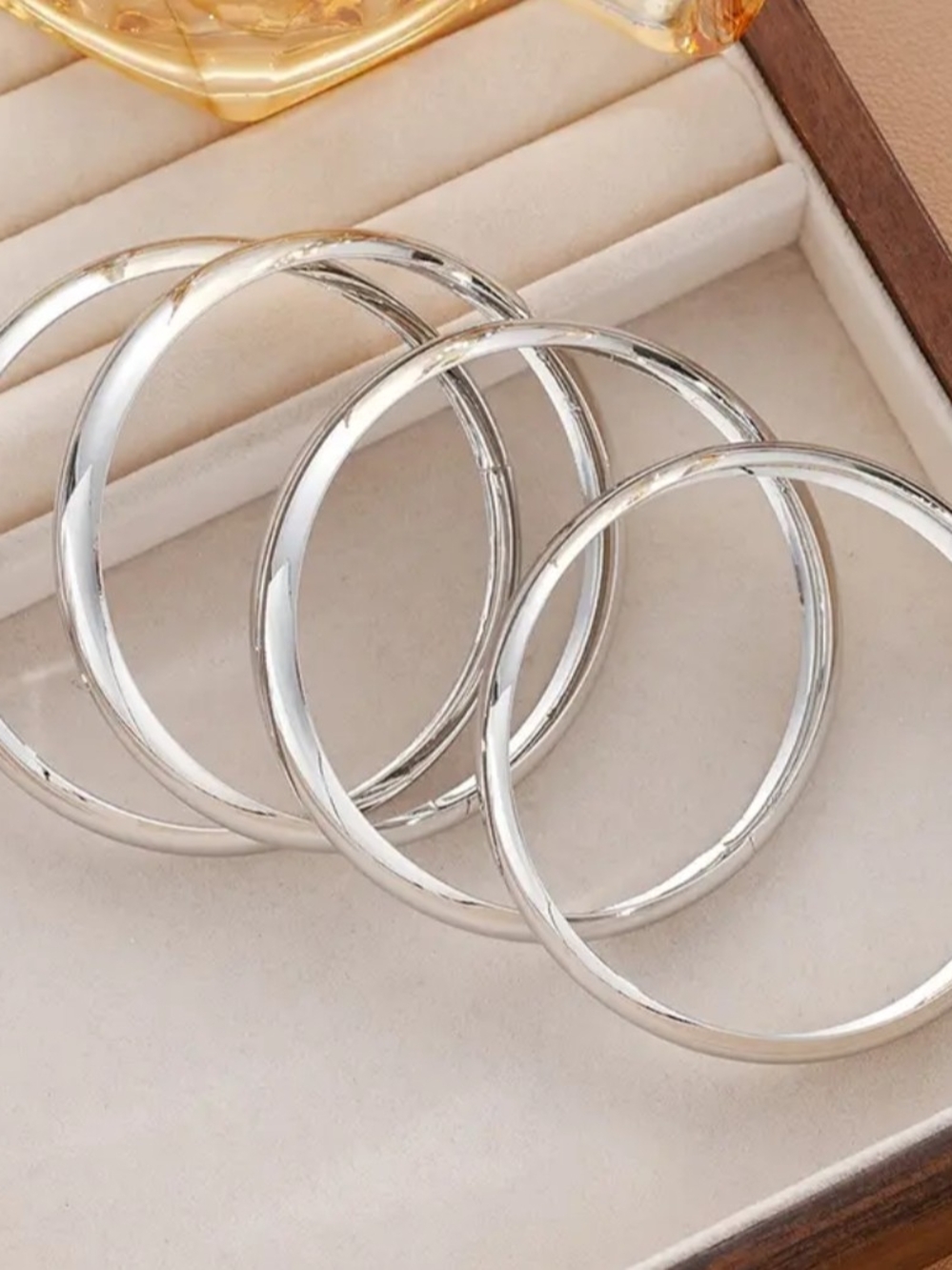 Silver Stacking Bangle Set - Picture 2 of 2